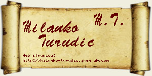 Milanko Turudić vizit kartica